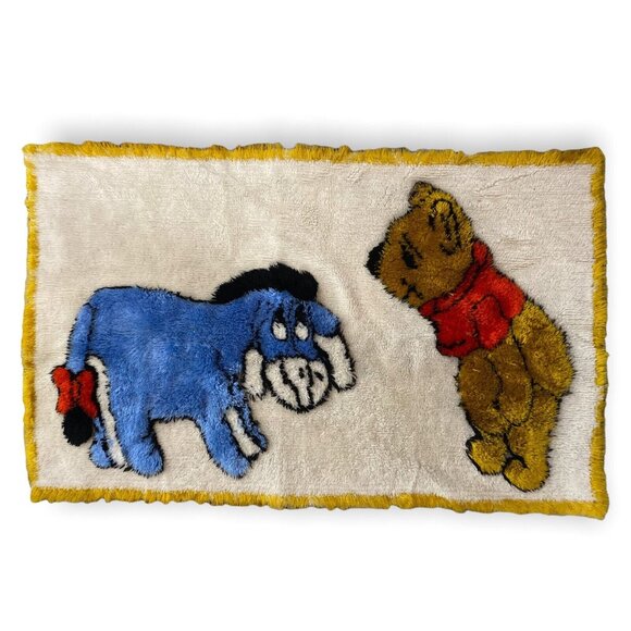 Vintage Disney Winnie the Pooh Sears Nursery Area Rug 100% Tufted Cotton - Picture 1 of 10